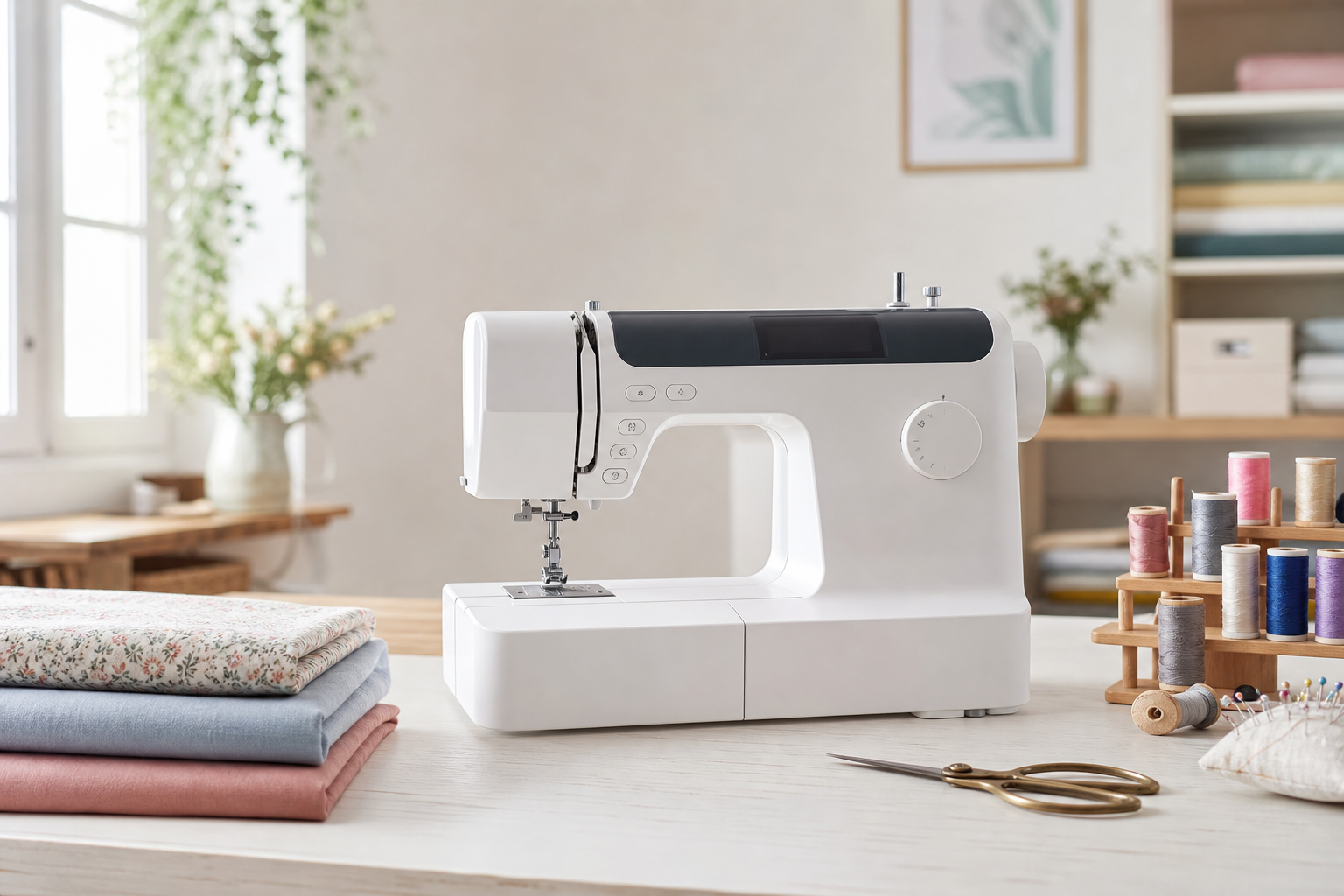 Máquina de coser doméstica para proyectos creativos